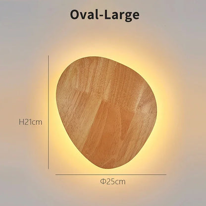 LED Wall Lights Modern Circular Creative Minimalist Wooden Lighting Fixtures Living Room Bedroom Corridor Decoration Lighting