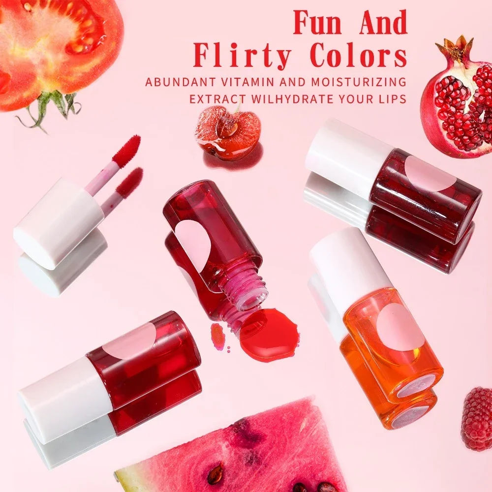 Lip Gloss, Long-Lasting Water Tint, Cup-Resistant Lip Stain, Hydrating Lip Makeup, Fruit Platter Series