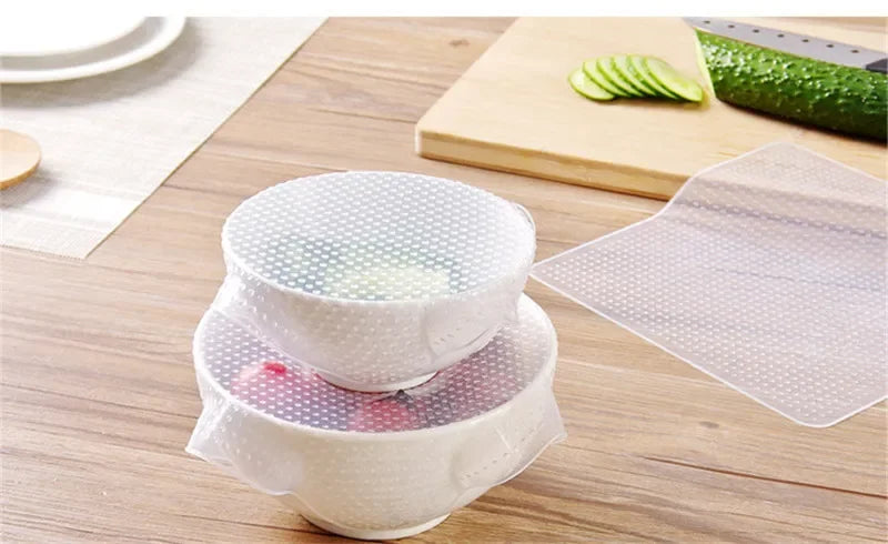 Reusable Food Fresh Lid, 3pcs/Set Silicone Stretch Cover, Suction Cover for Cooking Pot, Pan, Bowl, Vacuum Sealer Wrap