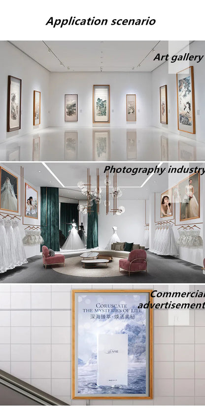 21.5-65 Inch Wall-mounted Digital Photo Frame Solid Wood Smart Advertising Machine Digital Electronic Art Painting LCD Screen