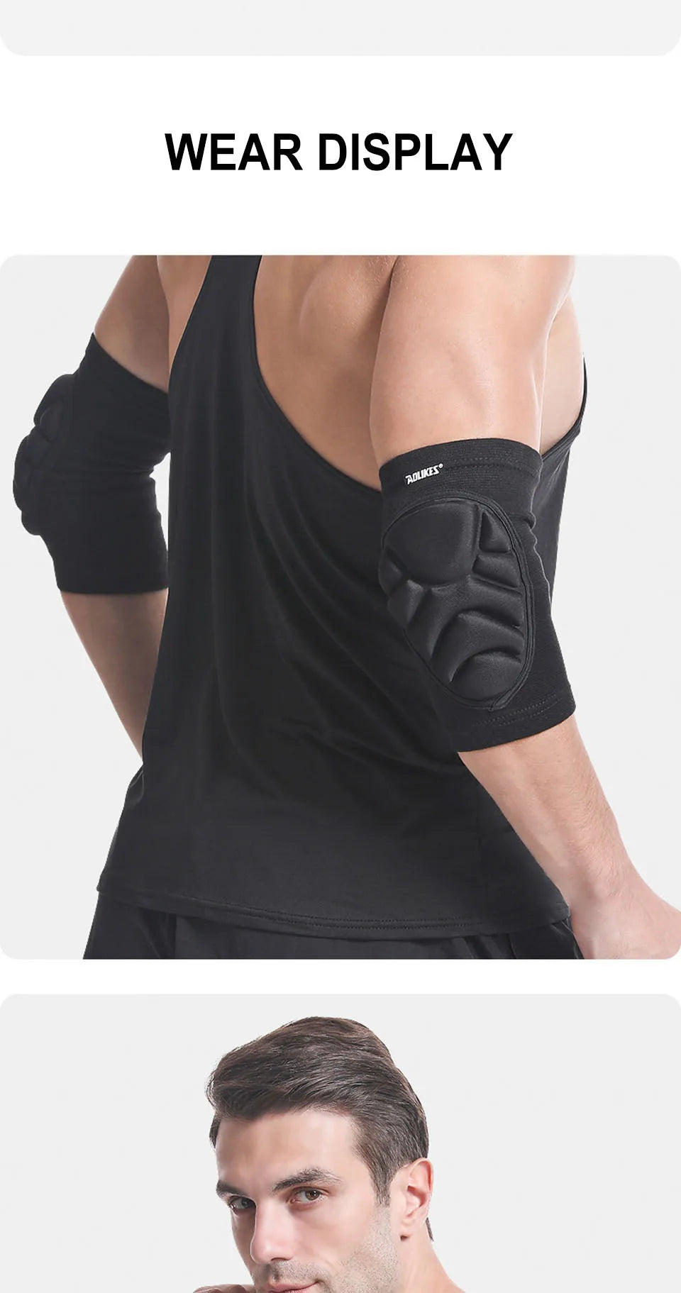 AOLIKES 1Pair Knee Elbow Pads, Thick Sponge Collisioned Kneepads for Work, Basketball Wrestling Football Volleyball Cycling