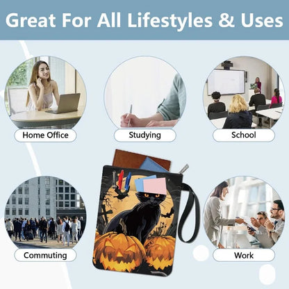 1pc Black Cat Book Sleeve Halloween Pumpkin Book Protector Book Covers for Paperbacks Washable Fabric Cloth Book Cover