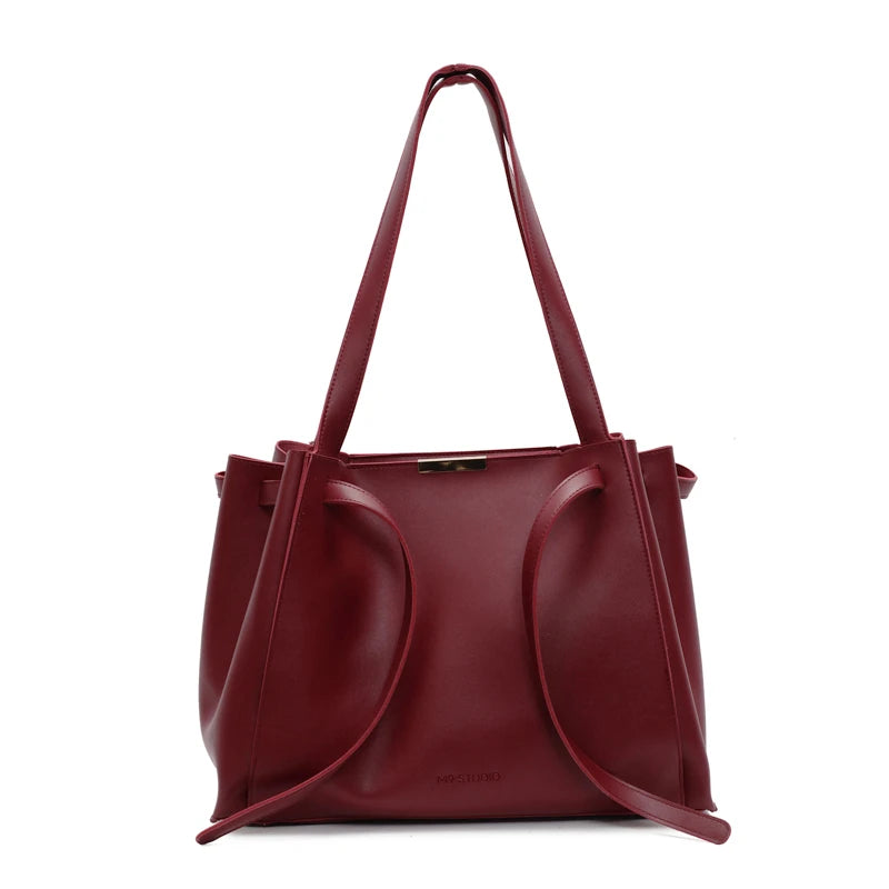 Big Shoulder Hand Commuting Bags for Women Large Capacity Drawstring Bucket Shopping Totes Top-Handle Bag 2025 Latest Handbags