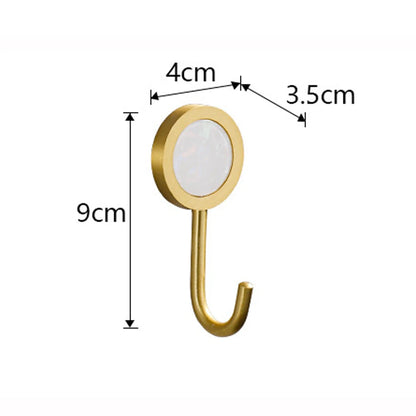 Gold Robe Hook Space Aluminum Wall Mounted Adhesive Hat Key Hooks Coat Towel Holder Home Decor For Kitchen Bathroom Hardware