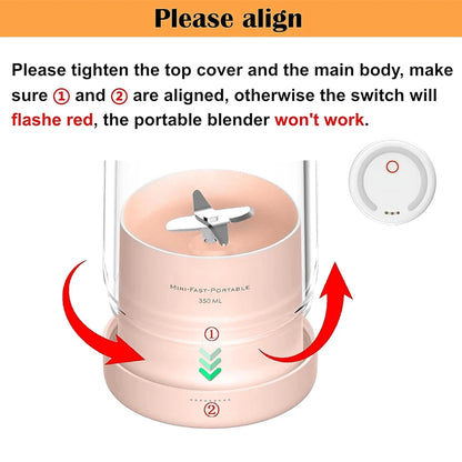 Portable Blender,Fashion Portable Blender for Shakes and Smoothies 11.8 Oz,Magnetic USB Fast Charging Mini Fresh Juice Mixer