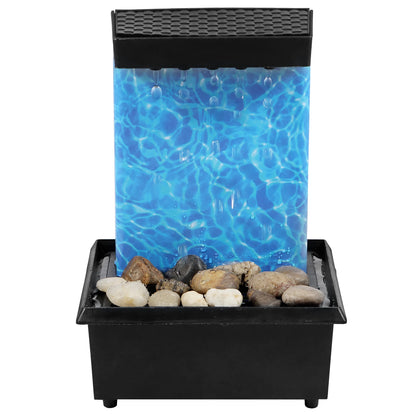 Desktop Water Fountain LED Indoor Decorative Fountain Creative Craft Home Decor Small Waterfall Fountains Zen Meditation Fountai