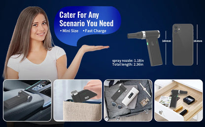 Mini Cordless Hair Dryer Multifunctional Electric Air Duster Hair Dryer Travel Portable USB Rechargeable Negative Ion Hair Dryer