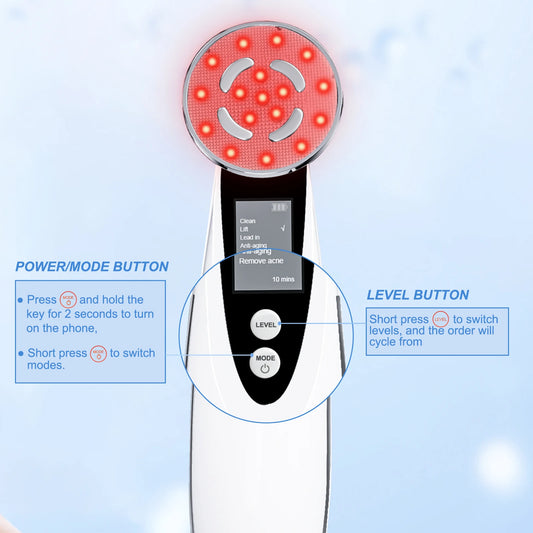 Skin Rejuvenation Face Massager Tool with 3 Adjutstable Levels of Strength EMS Micro-current Face Massager Vibrating