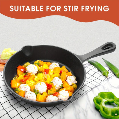 [Durable Cookware] Black Cast Iron Skillet Set - 3pcs, Durable, Dishwasher Safe - Everyday Cookware