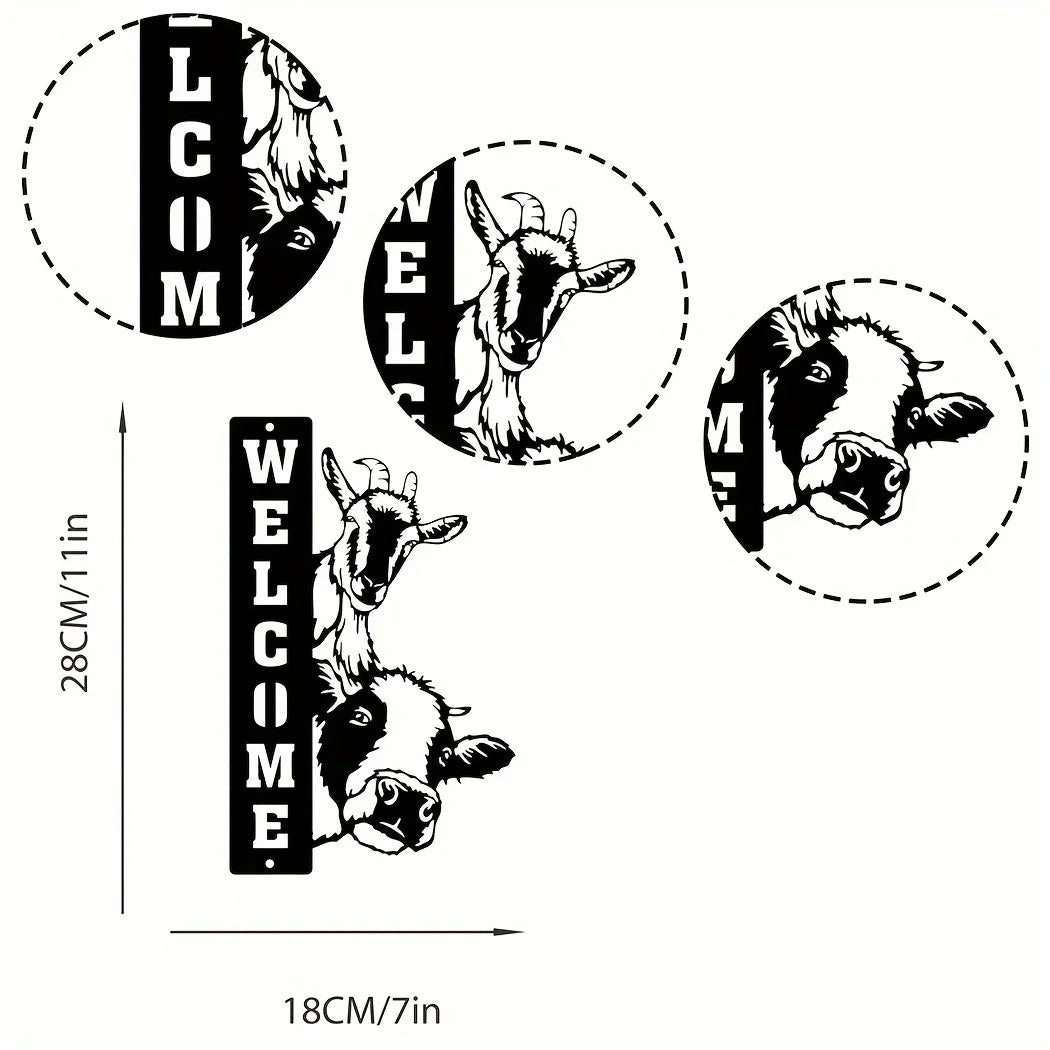 HelloYoung Decorative Signs Plaques,Farm House Sign, Cow Sheep Sign, Welcome Farm Sign ,Farm Wall Art Barn Decor, Ranch Decor