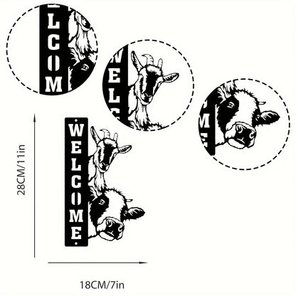 HelloYoung Decorative Signs Plaques,Farm House Sign, Cow Sheep Sign, Welcome Farm Sign ,Farm Wall Art Barn Decor, Ranch Decor