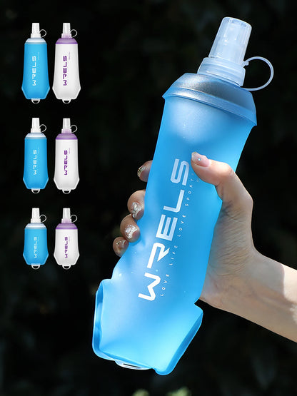 WRELS Foldable Silicone Soft Flask Water Bottle for Outdoor Sport  Running Camping Folding TPU Soft Flask Water Bag BPA Free