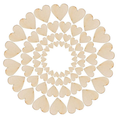 100Pcs Wooden Love Heart Table Scatter DIY Crafts Accessories Wedding Decoration Accessories Cute Home Sewing Accessories
