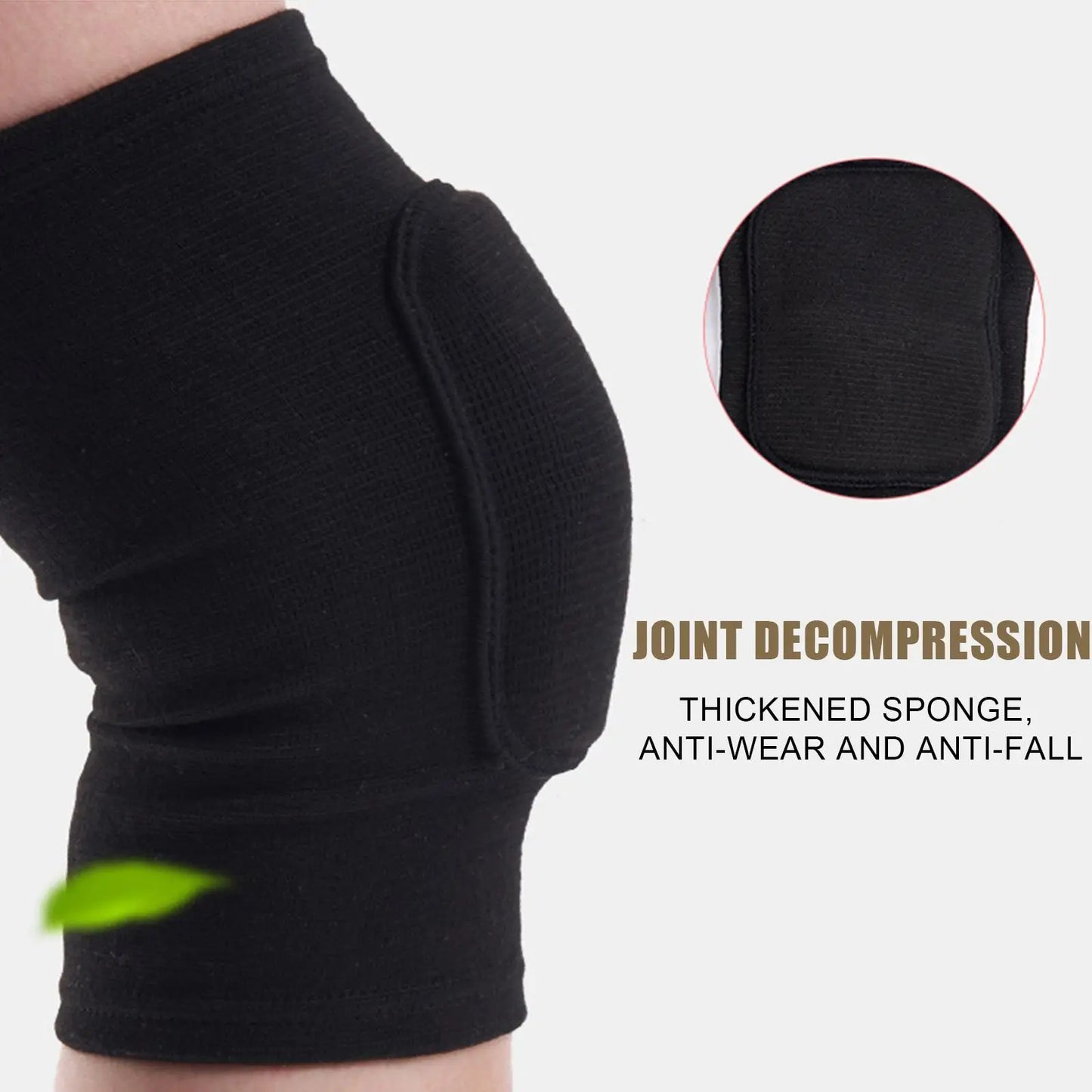 1 Pair Sports Compression Knee Pads Elastic Knee Protector Thickened Sponge Knees Brace Support For Dancing Workout Training