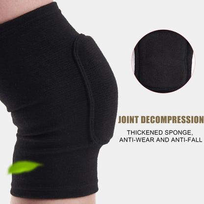 1 Pair Sports Compression Knee Pads Elastic Knee Protector Thickened Sponge Knees Brace Support For Dancing Workout Training