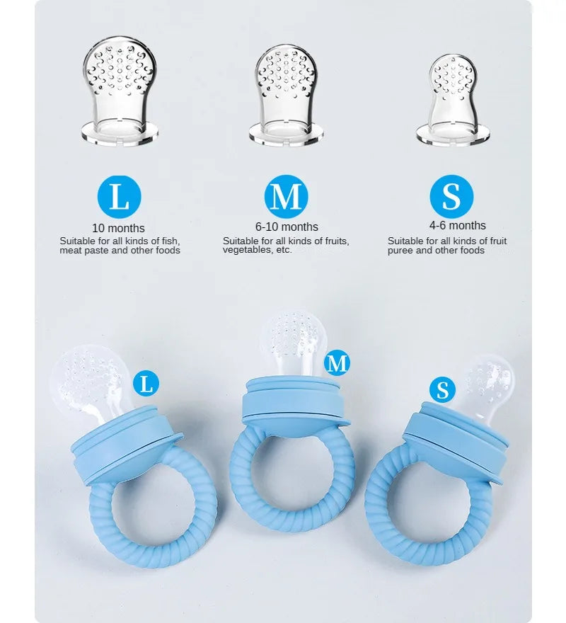 1pcs Food Bite Bag Feeder Fruit Vegetable Feeding Food Grade Silicone Feeding Tableware Silicone Baby Pacifier Bottle Feeder