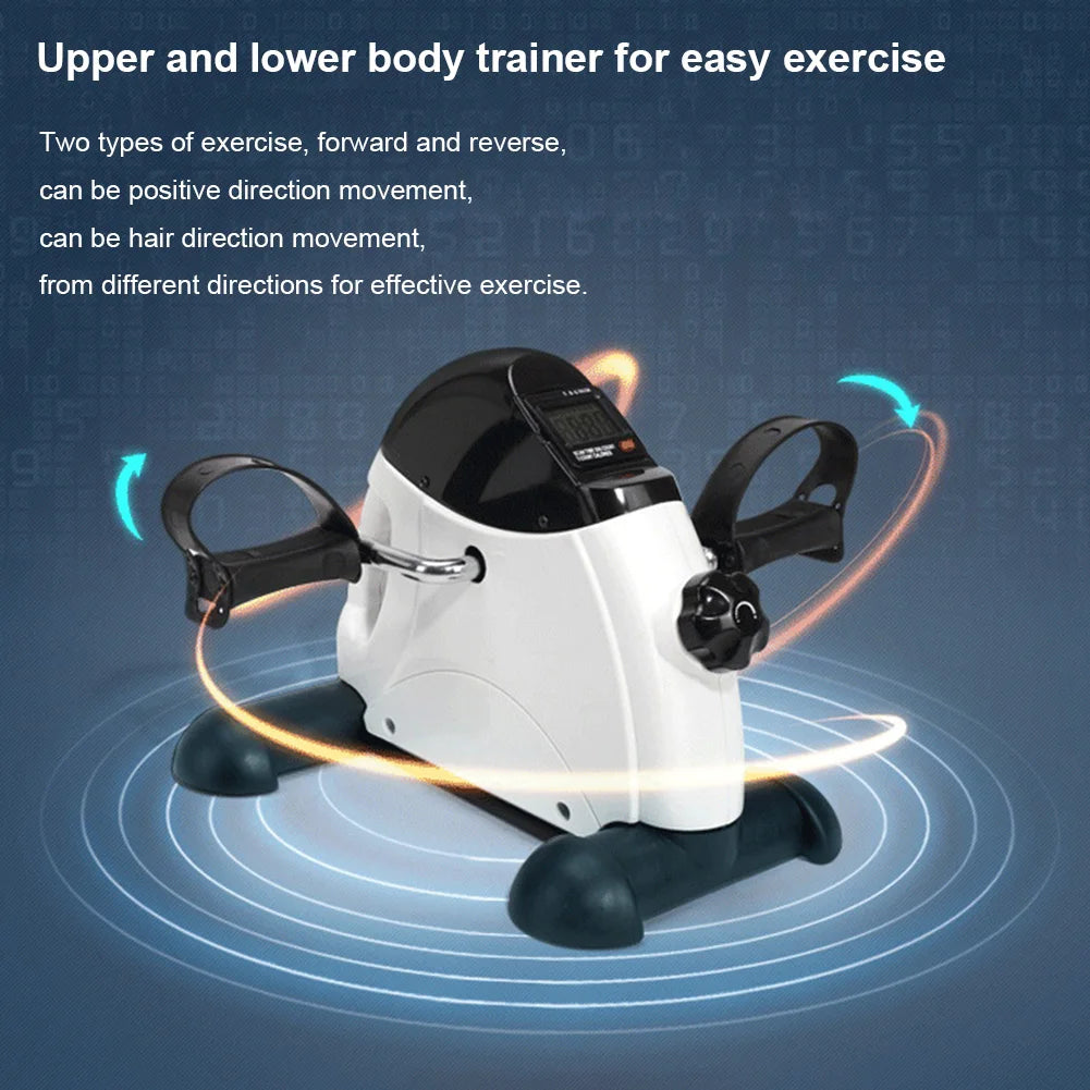 Mini Exercise Bike Arm and Leg Trainer Adjustable Foot Pedal Exercise Machine LCD Display Portable Pedal Trainer for Home Office
