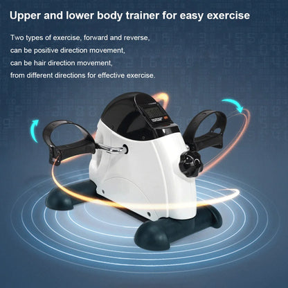 Mini Exercise Bike Arm and Leg Trainer Adjustable Foot Pedal Exercise Machine LCD Display Portable Pedal Trainer for Home Office