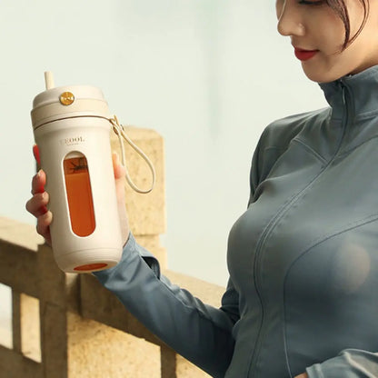 4/10 Blades Fruit Blender Cup with Detachable Straw USB Rechargeable Smoothie Maker Cup 350ML Mini Ice Crusher Office