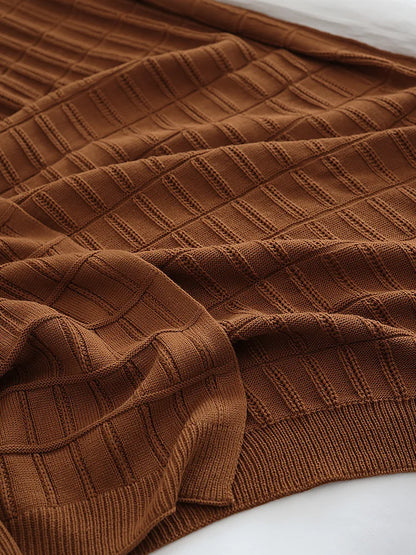 American-Style Thickened Knitted Wool Cover Blanket Solid Color Simple Bed End Towel Blanket Multifunctional Decorative Blankets