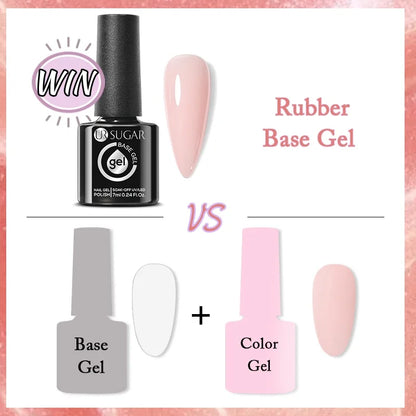UR SUGAR 7ml Nude Crystal Rubber Base Gel Natural Color Semi Permanent Soak off UV LED Gel Nail Art Varnish