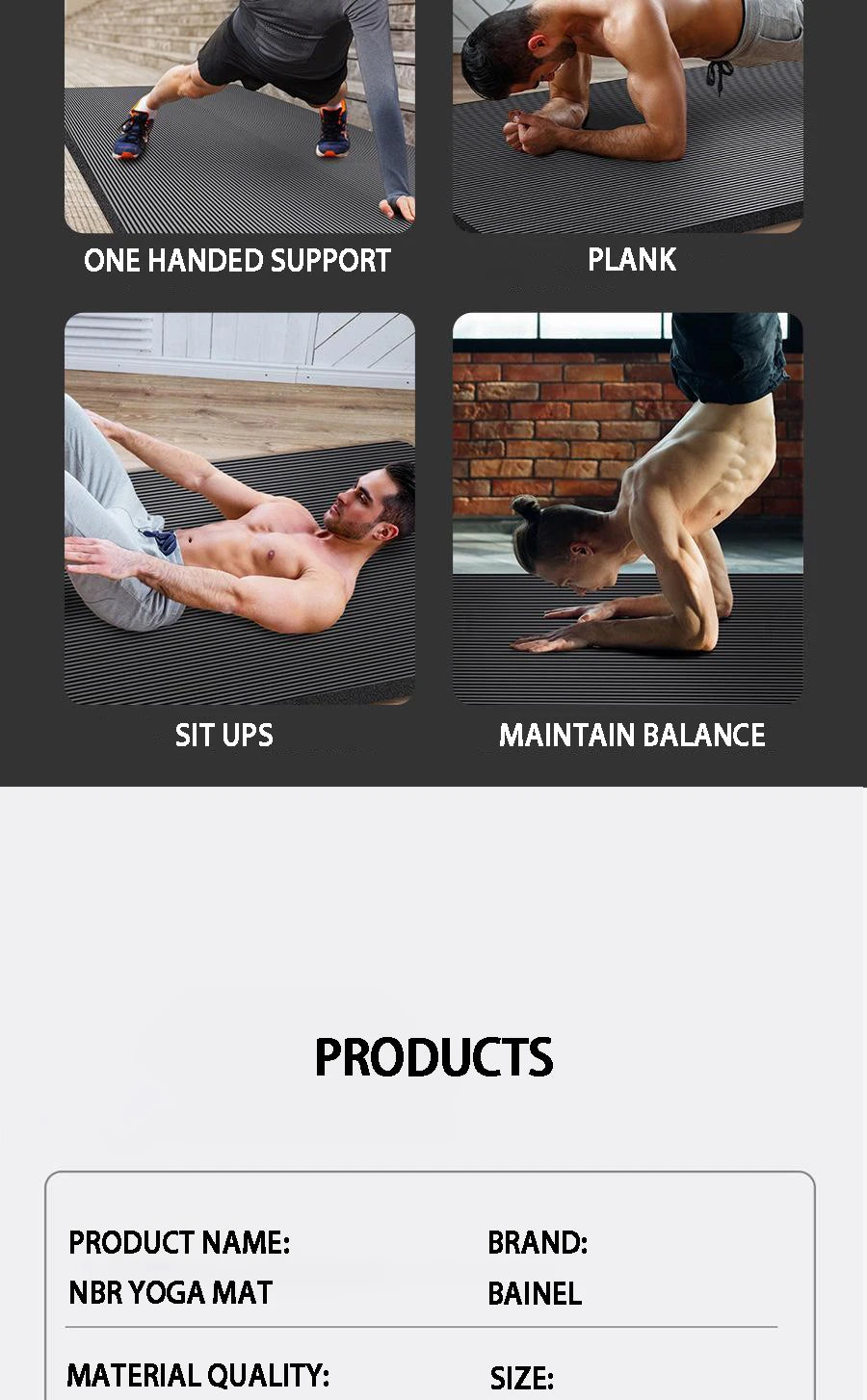 Yoga Mat Anti-skid Sports Fitness Mat Thick NBR Comfort Foam Yoga Matt For Exercise Yoga And Pilates Gymnastics Mat