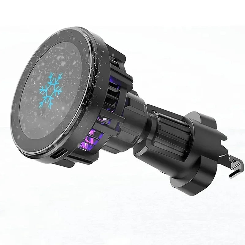 Car Wireless Charger Cooling Magnetic Car Phone Holder Mount Fast Car Charging Stand for Macsafe iPhone 15 14 13 12 Pro Max Mini