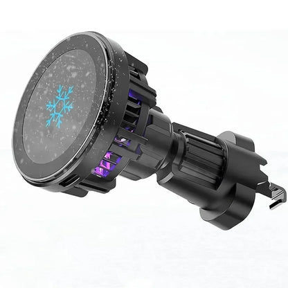 Car Wireless Charger Cooling Magnetic Car Phone Holder Mount Fast Car Charging Stand for Macsafe iPhone 15 14 13 12 Pro Max Mini