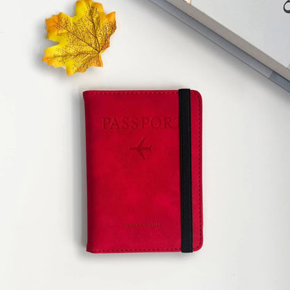 RFID Blocking Passport Holder Cover Wallet Case Travel Leather Wallet for Men Women Multi-Function ID Bank Card Case Accessories