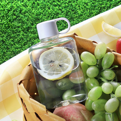 Water Botlte Flat Bpa Free Sport Clear Plastic Crystal Drinks Kettle Notebook Milk Juice Transparent Drinkware Birthday Gift