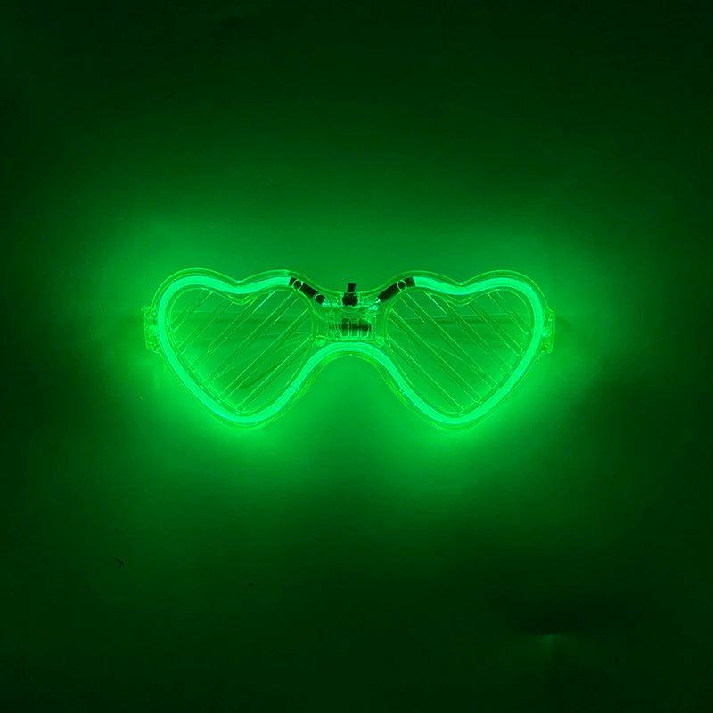 Light Up LED Glasses 5 Colors Heart Shape Glow Glasses Glow in The Dark Party Supplies Neon Party Favors for Kids Adults