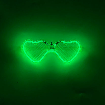 Light Up LED Glasses 5 Colors Heart Shape Glow Glasses Glow in The Dark Party Supplies Neon Party Favors for Kids Adults