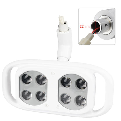 Dental Oral Light 8Bulds LED With Smart Sensor Switch Adjustable Brightness Surgical Lamp Dentistry Induction Yellow White Light