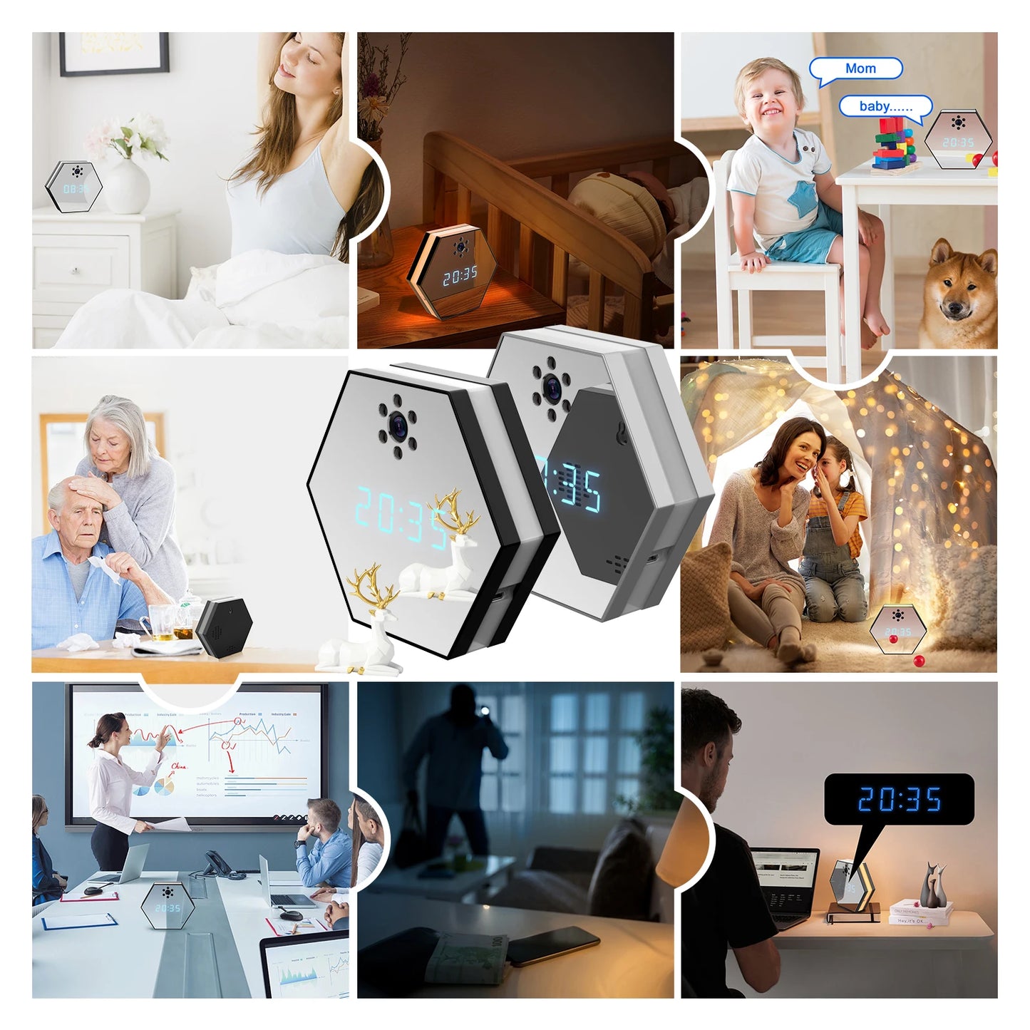 Indoor home surveillance camera, mobile phone, remote network, HD night vision, wireless camera, caretaker