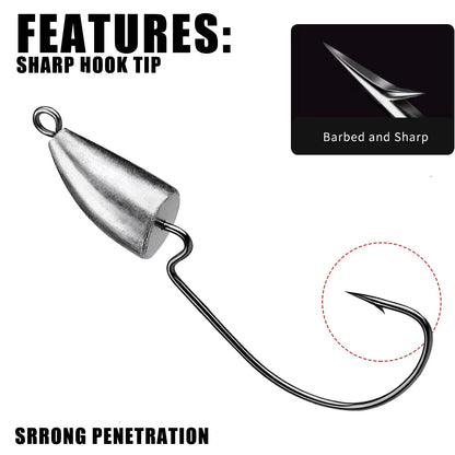 Jighead Fishhooks 10Pcs/lot 5g 7g 10g Worm Fishing Hook Soft Lure Jig Head Hooks Artificial Bait Fishing Tackle Pike Fish.