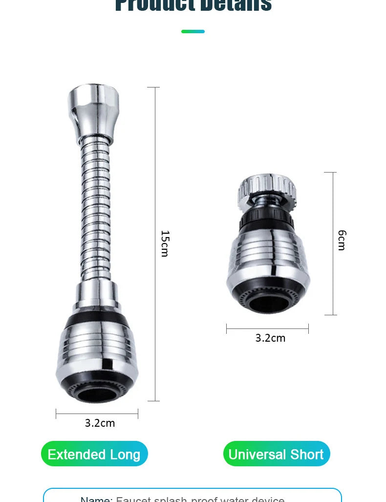 Kitchen Faucet Nozzle Extender Sink Water Tap Nozzle Filter Bubbler Faucet Aerator Attachment Home Bathroom Toilet Accessories