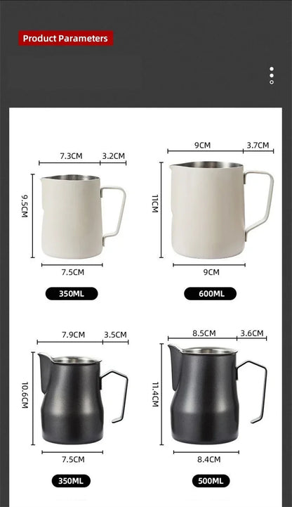 Coffee Milk Frothing Pitcher Jug Stainless Steel With Scale Espresso Steaming Pitchers Professional Milk Foam Jug Barista Craft