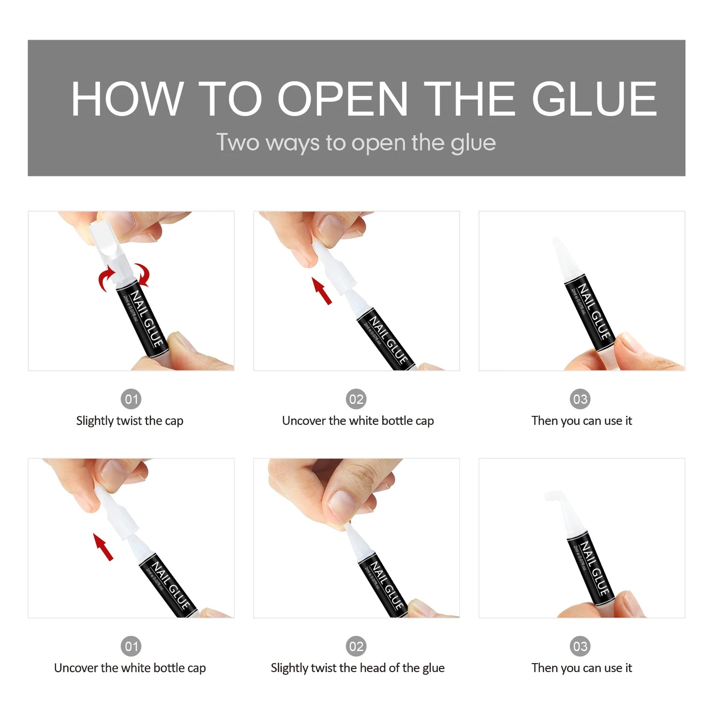 1/3/5/10/15/20pcs Fast-dry Nail Glue Professional Nail Tip Bond Glue 2g/3g/10g for False Nail Tips Long Lasting Glue Nail Tools