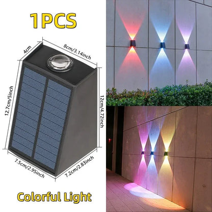 LED Solar Lights Outdoor Solar Powered Wall Lamp Waterproof Outdoor Garden Decorations Sunlight for Street Balcony Villa Lamp