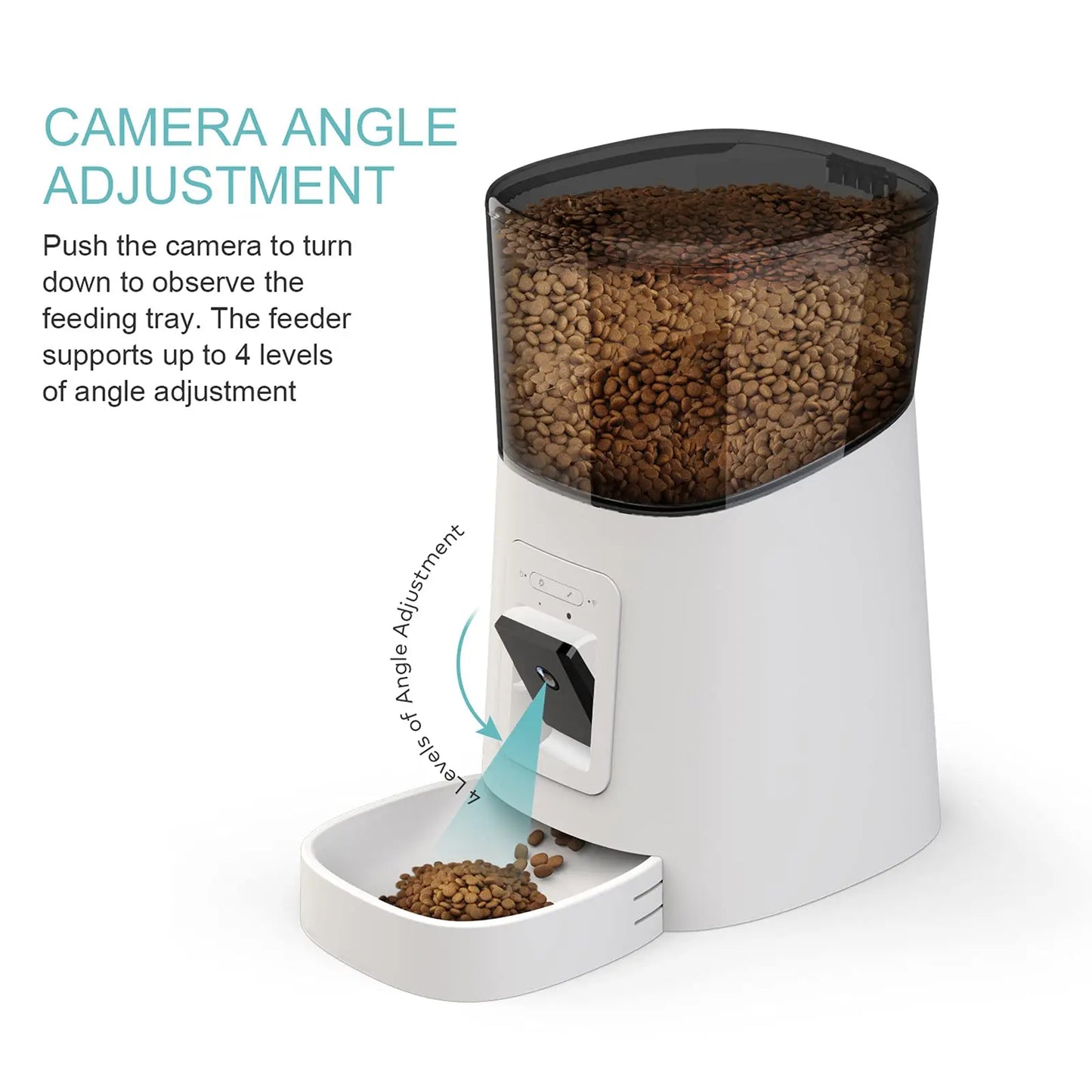 Video Automatic Pet Feeder with HD Camera, Food Dispenser for Cats and Dogs WiFi Smart Feeder with Camera 6L 2-Way Audio,Mobile
