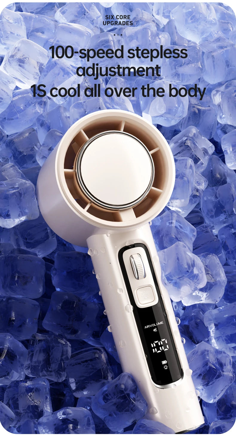 VGR 100 Speed High-speed Handheld Electric Fan with Flashlight USB Mini Portable Charging Small Fan Desktop Small Electric Fan