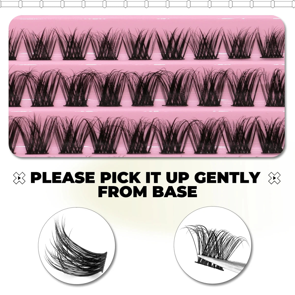 GROINNEYA DIY Lash Extension Kit Lash Clusters With Waterproof Strong Hold Lash Bond And Seal And Eyelash Tweezers Lash Cluster