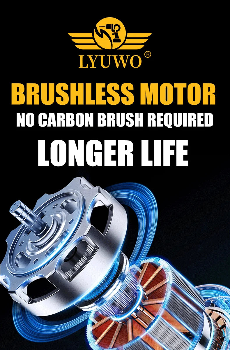 LYUWORechargeable Brushless Household Mini Electric Saw Handheld Saw Wood Cutting Saw Woodworking Saw Outdoor Electric Chain Saw