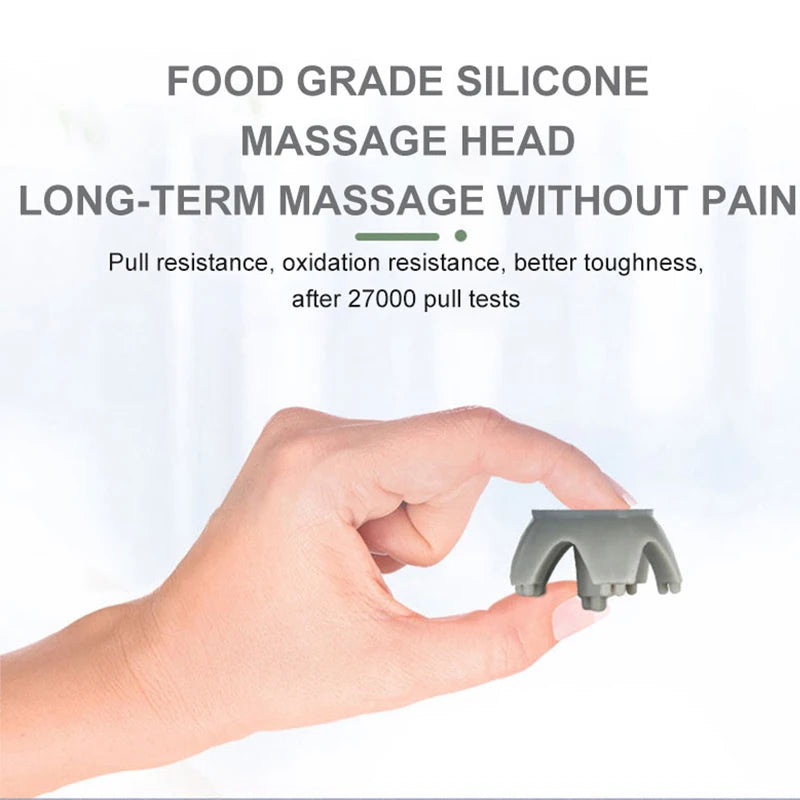 Head Scalp Massager with 4 Replacement Massage Heads Portable Head Scratcher For Stress Release and Hair Growth