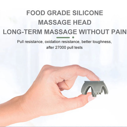 Head Scalp Massager with 4 Replacement Massage Heads Portable Head Scratcher For Stress Release and Hair Growth