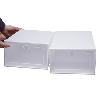 20Pcs Foldable Shoe Storage Boxes with Lids Transparent Stackable Containers Drawer Style PP Plastic Shoe Organizers