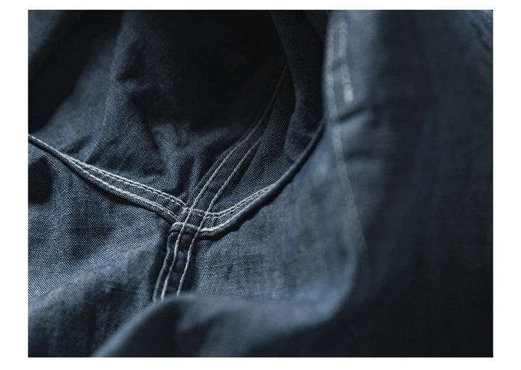 Bronson Repro USN Chambray Work Shirt Rugged Men's Selvedge Workwear Light Blue