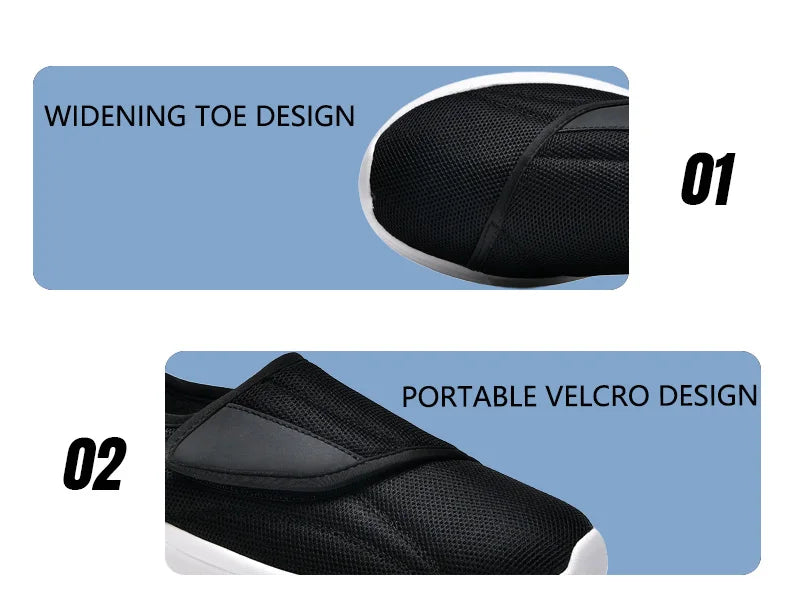 Diabetic Shoes for Men Wide Width Walking Shoes Slip-On Orthopedic Shoes for Swollen Feet Foot Pain Relief Cushion Sneakers