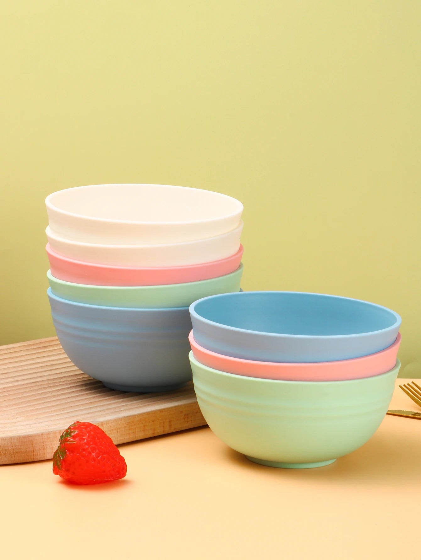 4/8pcs Plastic bowl (reusable) suitable for family kitchen restaurant picnic camping pack food snacks