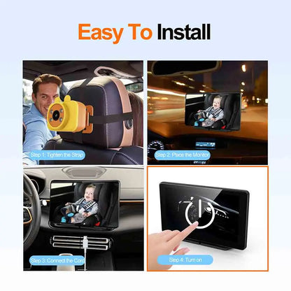 BEPOCAM 7'' Touch Screen Car Rear View Monitor 2K Baby Car Mirror Adjustable View Angle for Infants Kids Pets with Night Vision